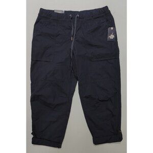 Nautica Women's Navy Blue Relaxed Fit Caspian Cargo Pants Size L